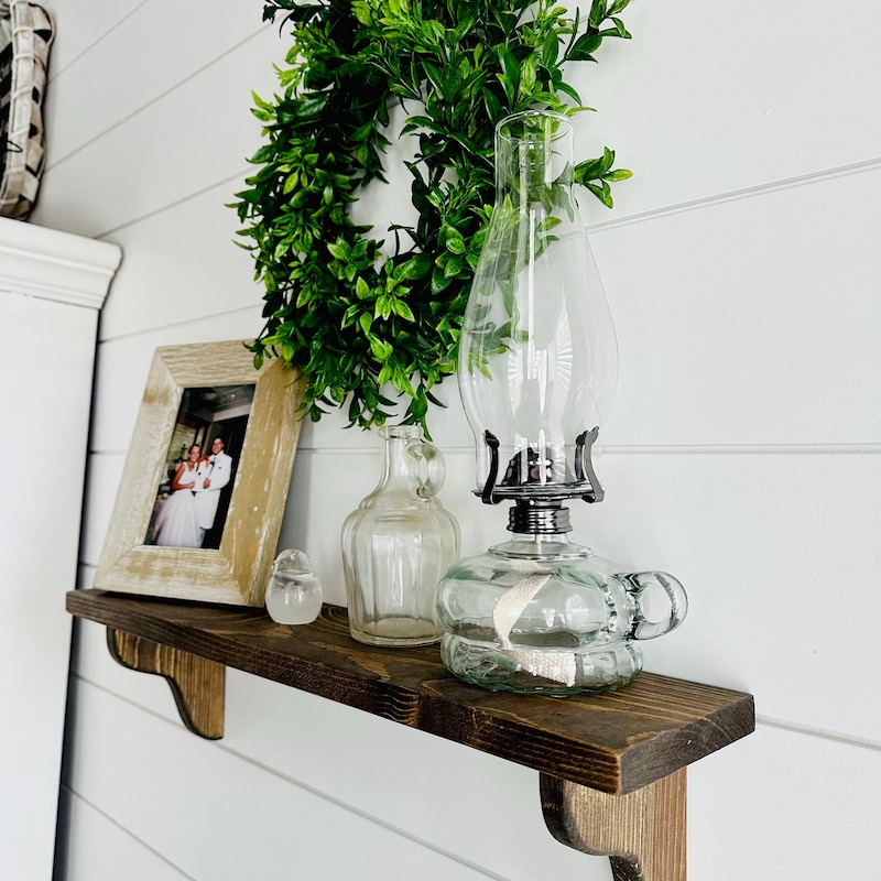 View of Rustic Wall Shelves - Etsy
