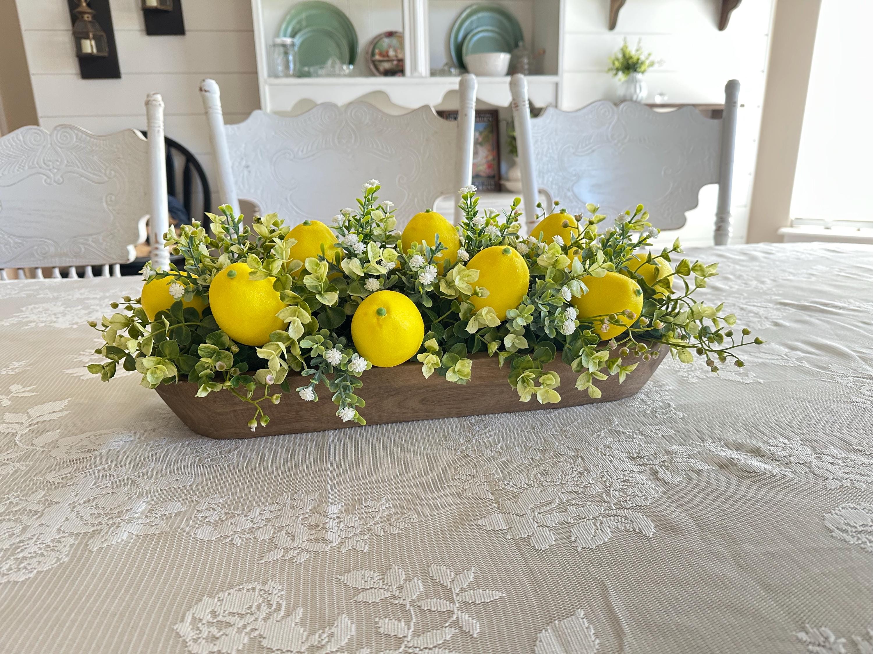 Décoration Citron Artificiel MINGZHE Faux Citron Décoration De Cuisine Fruits Artificiels Pot Plastique Mousse Durable