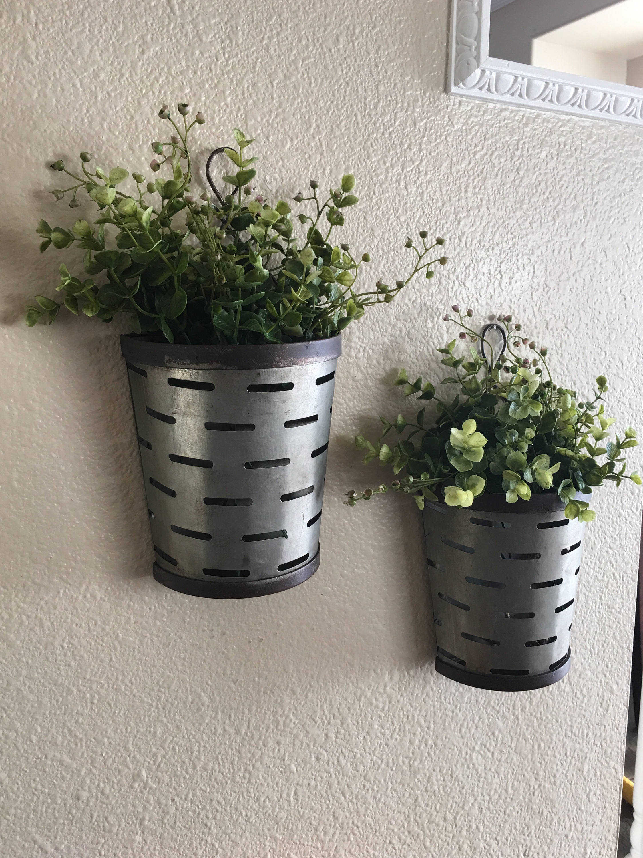 Olive Bucket Wall Vases Rustic Wall Vase Rustic Wall Decor Etsy