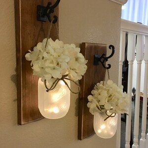 Farmhouse Wall Decor,Home Decor,Farmhouse Living Room Decor,Farmhouse Kitchen Decor,Farmhouse Chic Sconce,Farmhouse Sconce, Mason Jar Sconce image 7