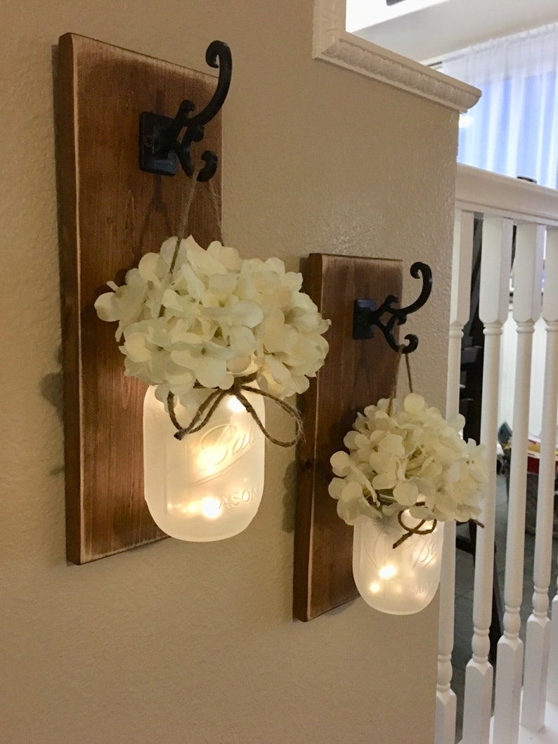 Farmhouse Wall Decor,Home Decor,Farmhouse Living Room Decor,Farmhouse Kitchen Decor,Farmhouse Chic Sconce,Farmhouse Sconce, Mason Jar Sconce image 7