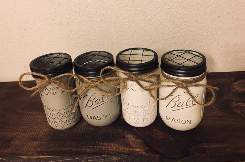 Farmhouse Bathroom Add on Rustic Toothbrush Holder Mason Jar Toothbrush Holder Bathroom Storage Toothbrush Holders