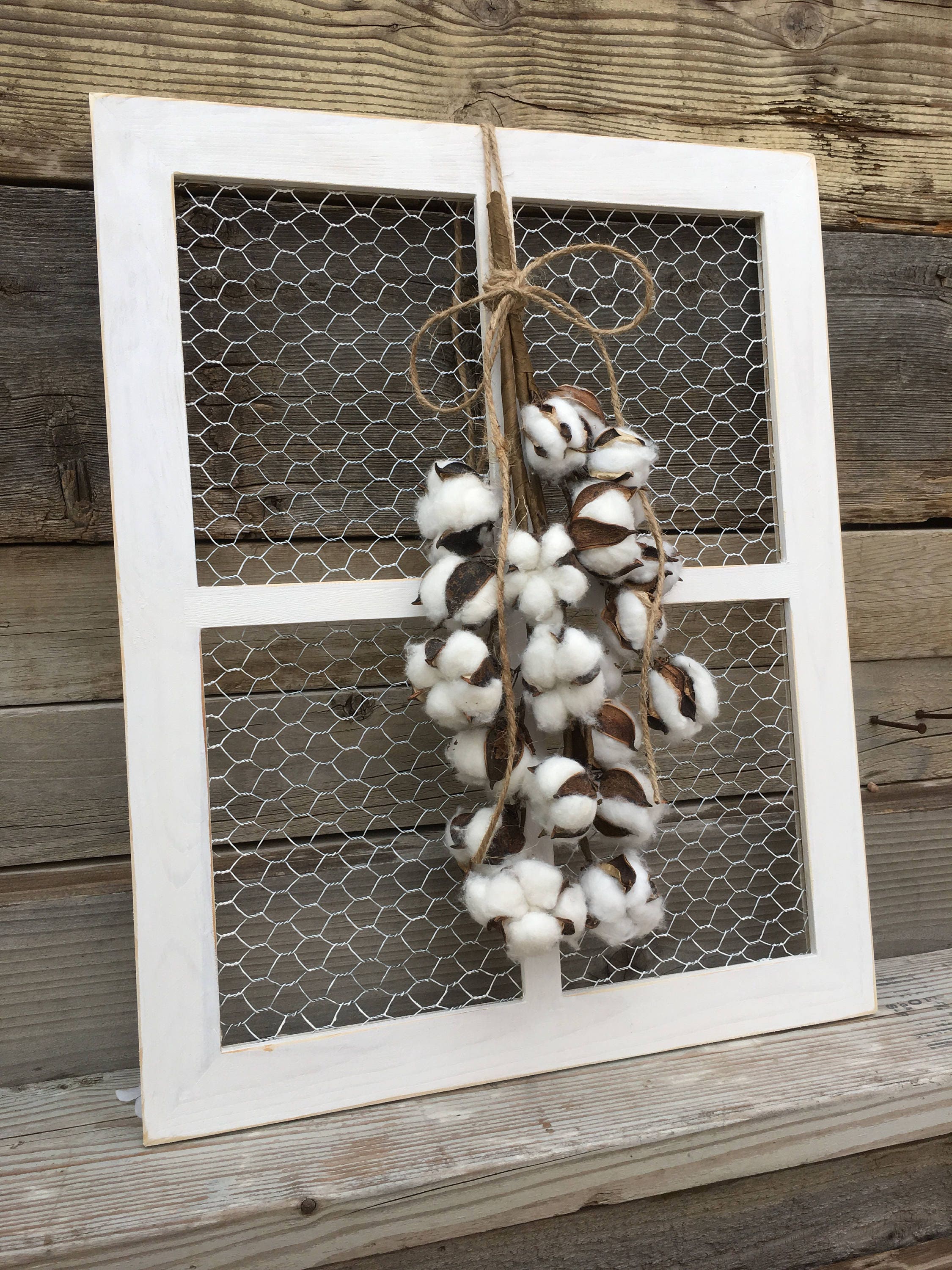 Window Frame Chicken Wire Decor Farmhouse Wall Decor Etsy