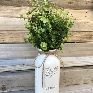 Half Gallon Mason Jar with Greenery, Lavander or Cotton Stems, Farmhouse Kitchen Decor, Rustic Entry Way Accent, Faemhouse Entryway Decor, image 4