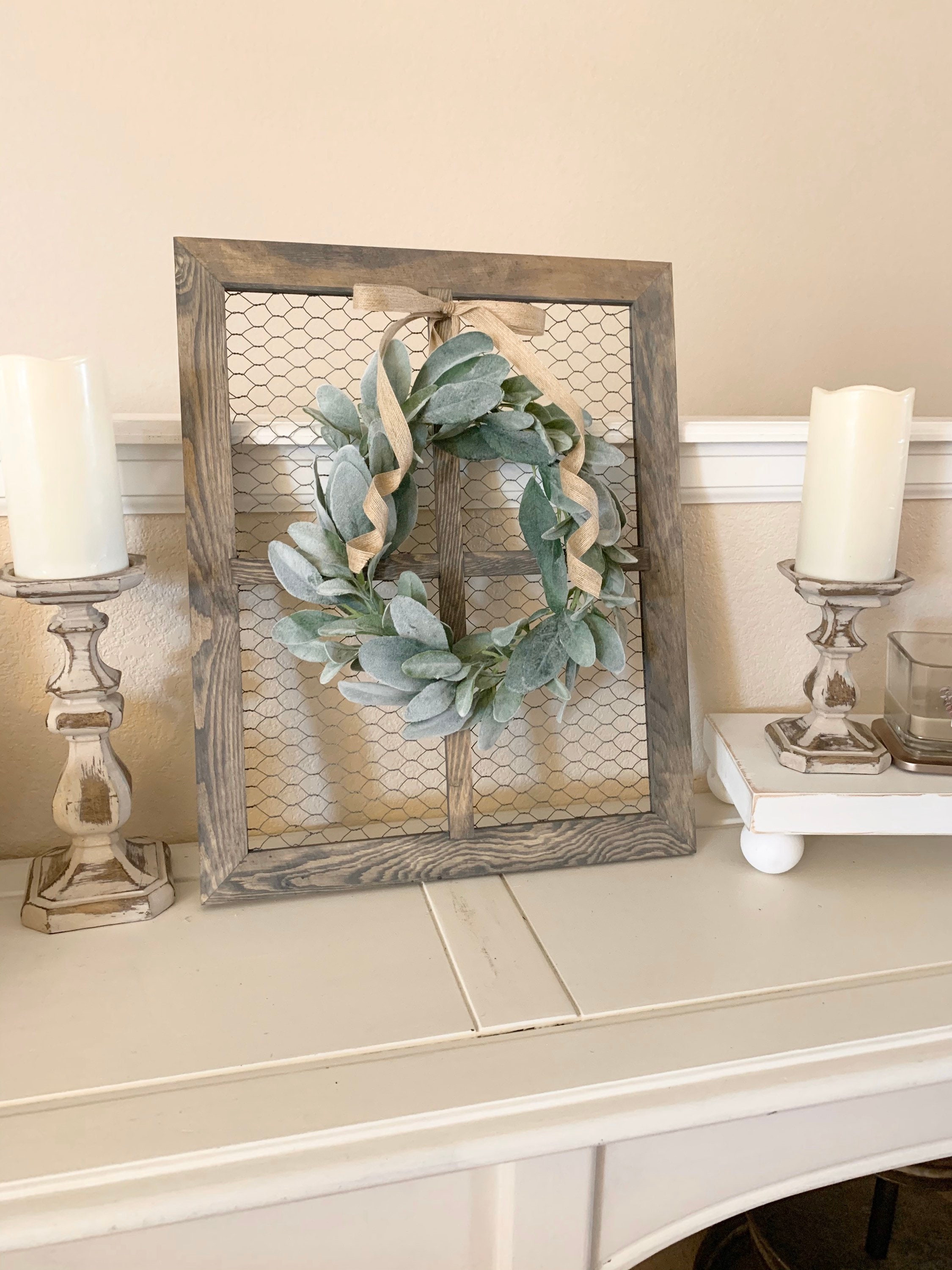 Fall Decorated Chicken Wire Frame - Modern on Monticello