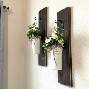 Hanging Wall Vase, Planter with Greenery or Flowers, Farmhouse Decor Rustic Wall Decor, Country Wall Decor, Home Decor