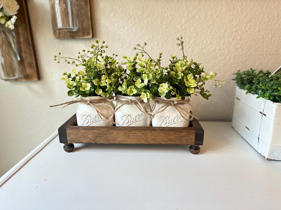 Home Decor Farmhouse Riser Tray, Rustic Tray With Legs, Table Tray ...