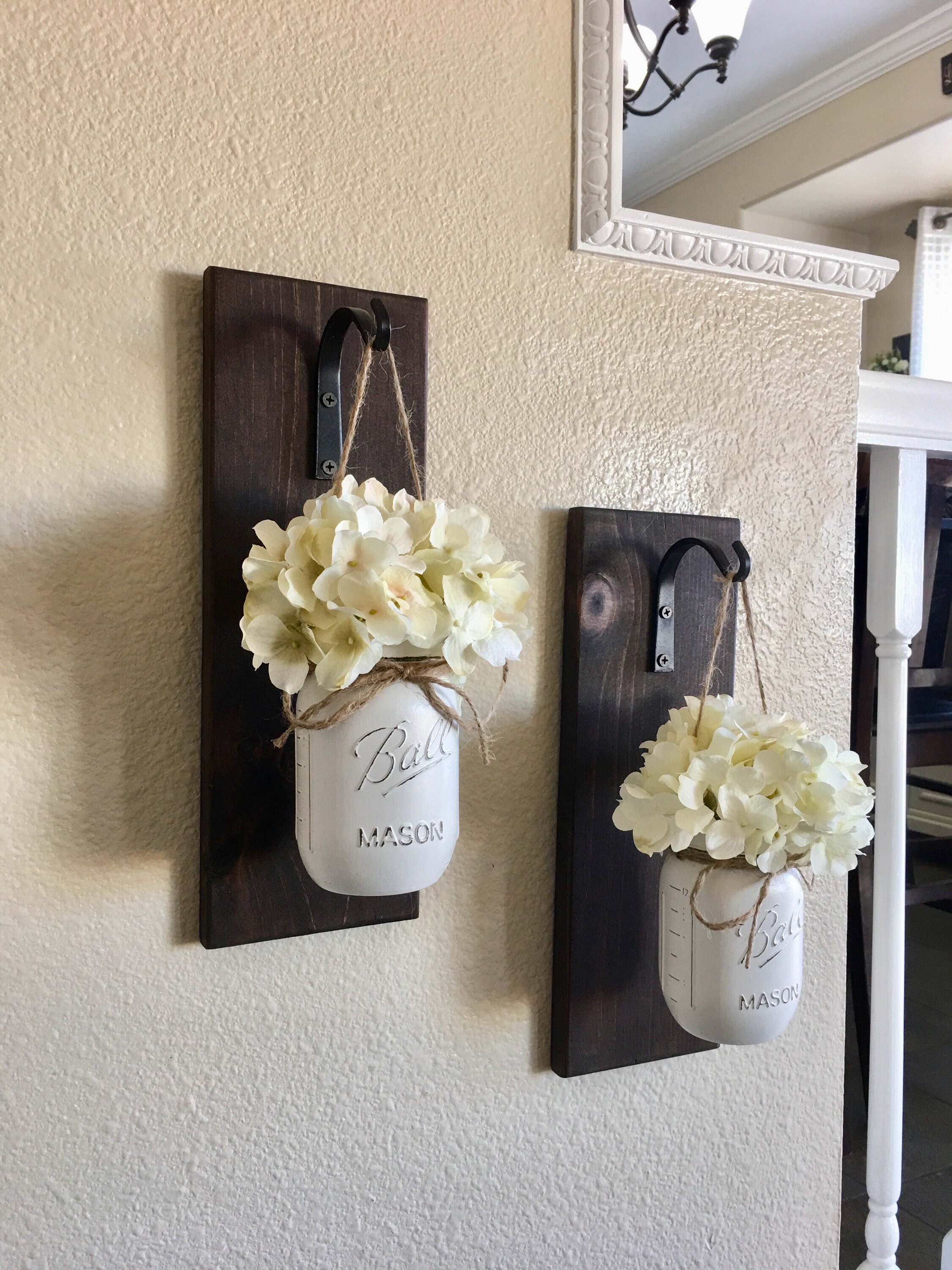 Mason Jar Hanging Planter Home Decor Wall Decor Rustic Etsy