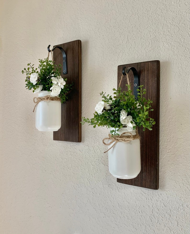 Mason Jar Hanging Planter Home Decor Wall Decor Rustic Etsy