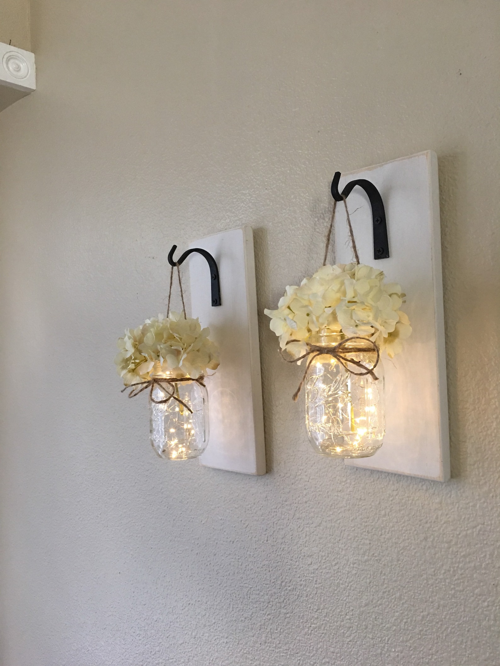 Set of Mason Jar Wall Sconces Mason Jar Sconce Mason Jar Etsy