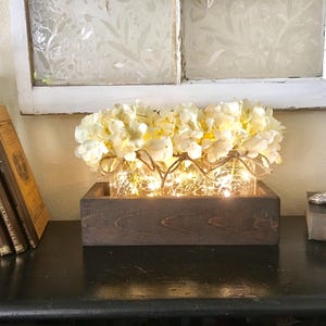 Table Decor, Mantle Decor, Rustic Decor, Mason Jar Centerpiece Box, Coffee Table Centerpiece, Lighted Mason Jars, Mason Jar Decor, Home Deco