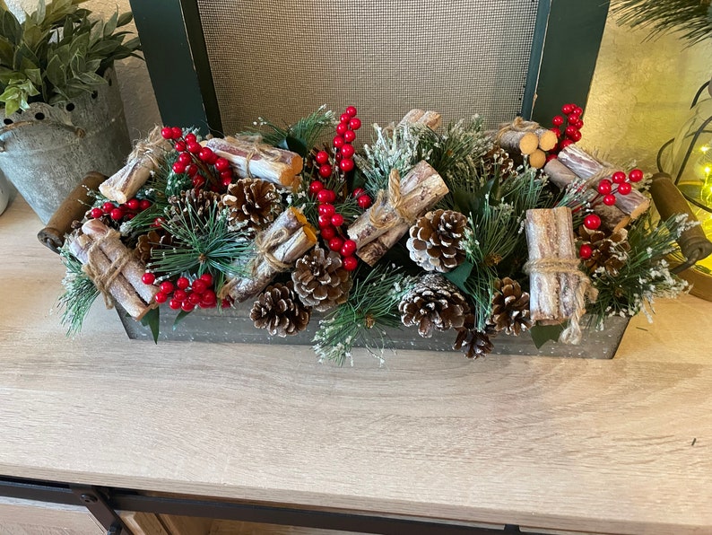 Christmas Decor, Christmas Dining Table Decor, Rustic Christmas