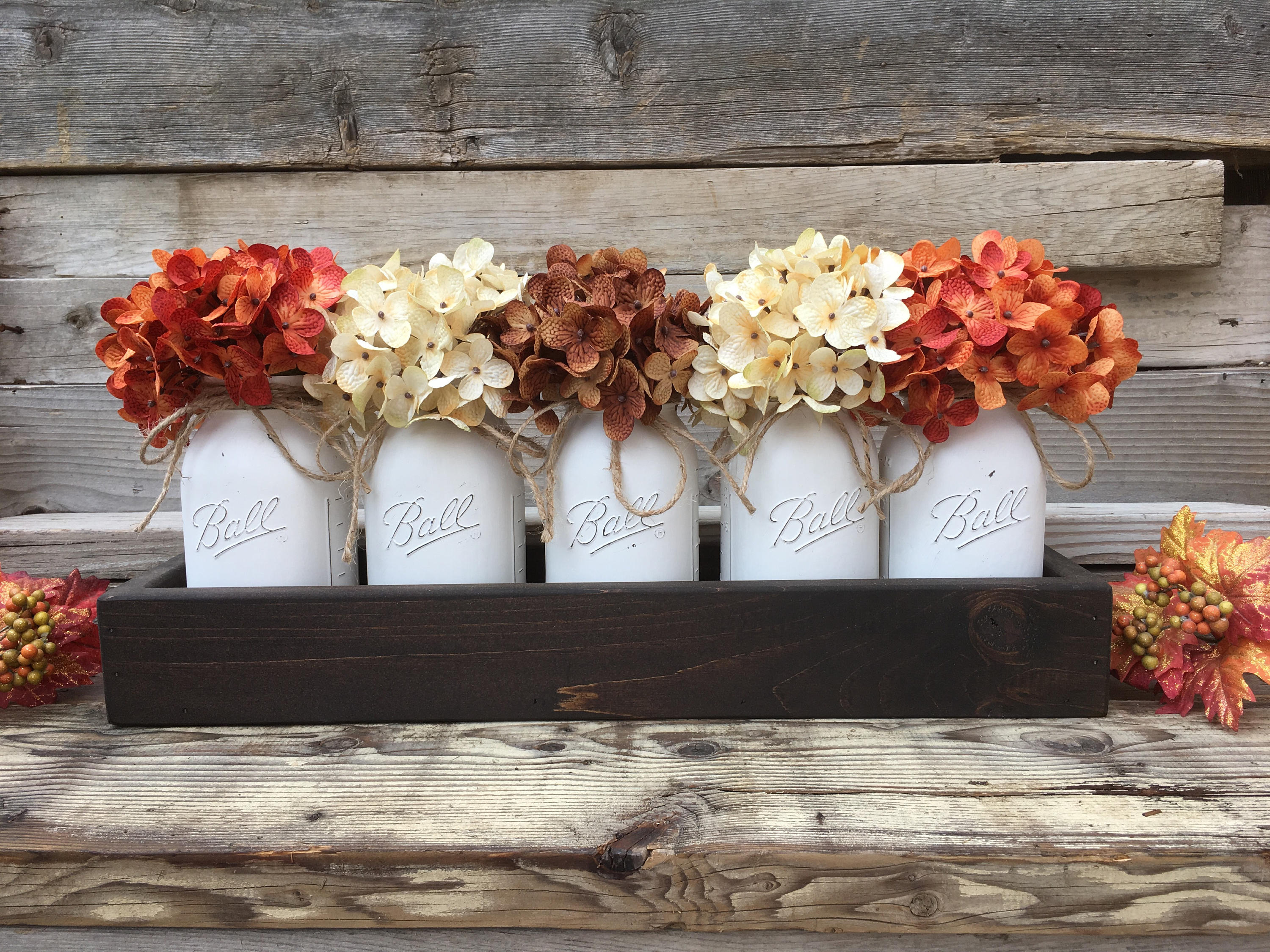 Fall Centerpiece Fall Decor Rustic Fall Centerpiece Wood Etsy