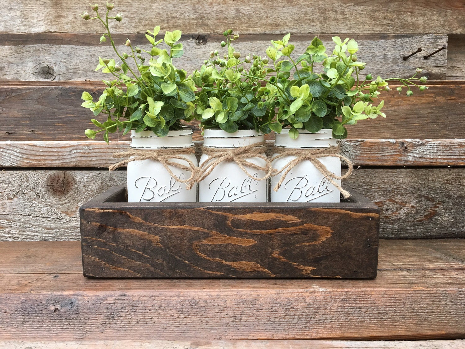 Boxwood Decor Boxwood Table Centerpiece Mason Jar Decor Etsy