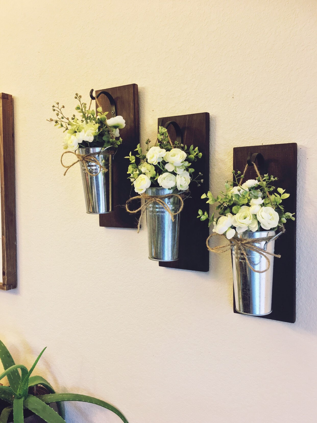 Jarrón De Madera Con Bolsillo De Pared Para Flores Secas Y Vegetación