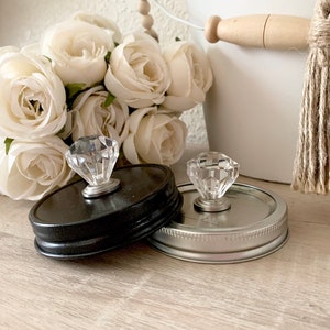 Decorative Knob Lids Bronze and Stainless for Wide Mouth Jars-JARS NOT INCLUDED