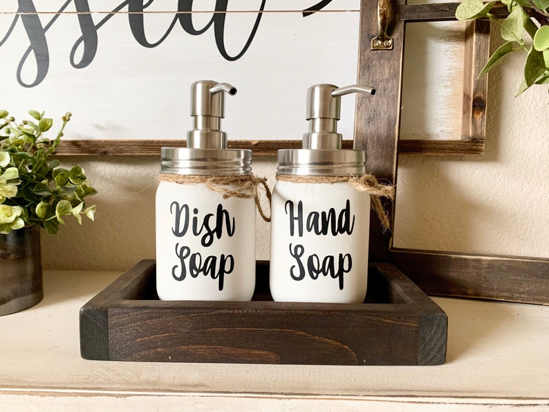Kitchen Soap Dispenser Farmhouse Kitchen Decor Dish Soap Etsy