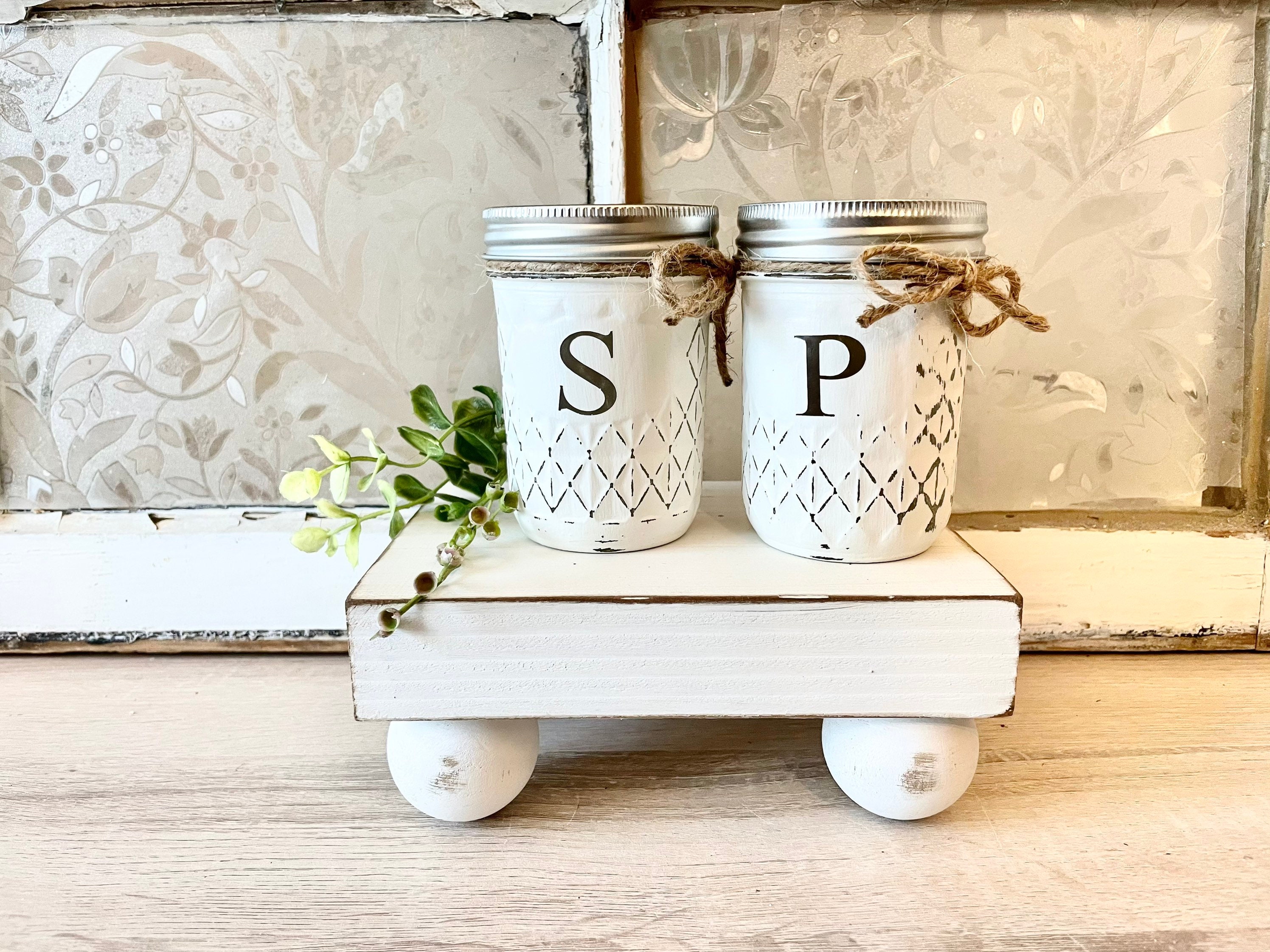 Mason Jar Farmhouse Salt and Pepper Shakers-Rustic Farmhouse