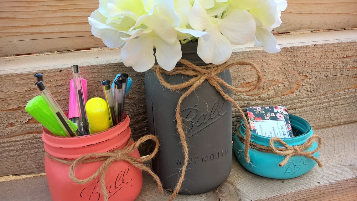 Office Decor New Job Gift Rustic Office Desk Accessories | Etsy