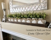Mason Jar Decor, Mason Jar Centerpiece with Boxwood, Tray with Mason Jars, Coffee Table Centerpiece, Farmhouse Table Decor, Rustic Decor