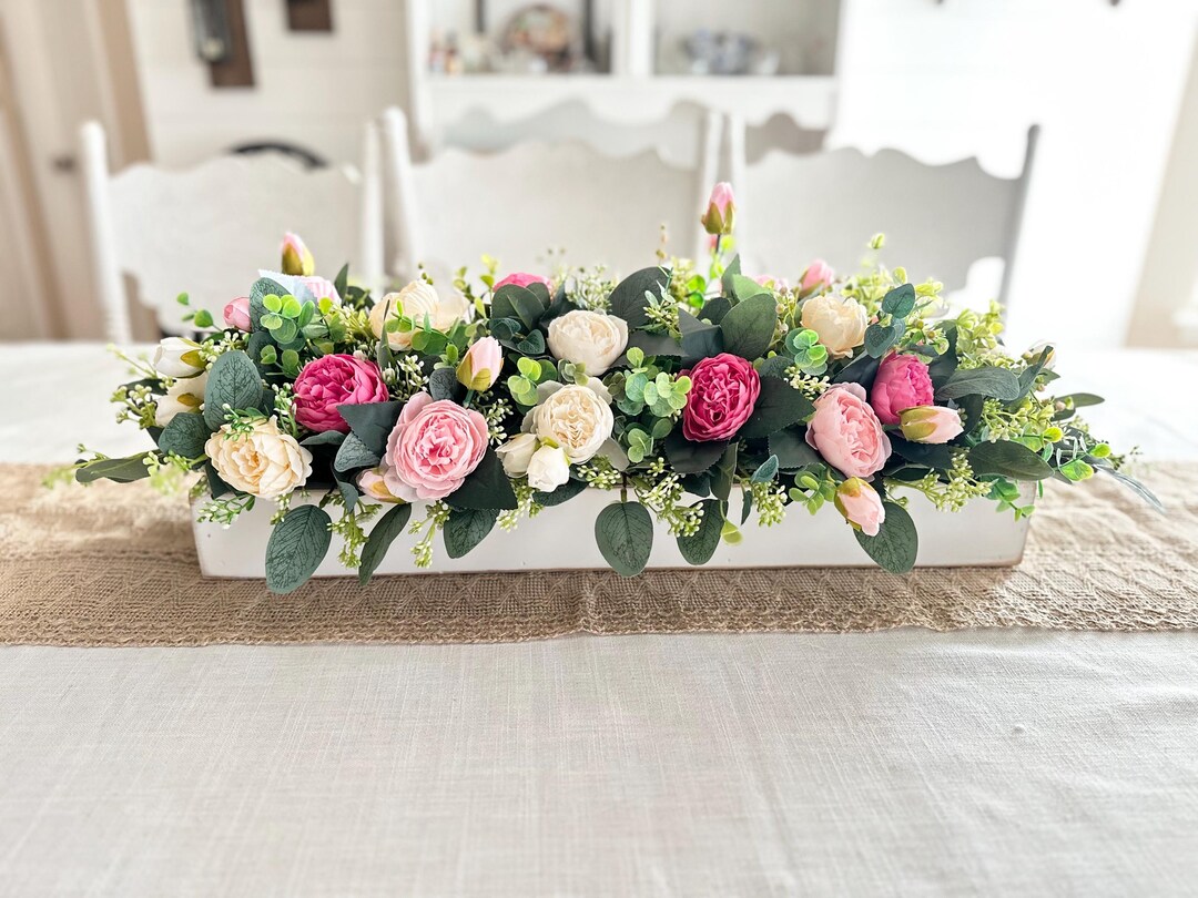 Dining Room Table Spring Floral Centerpiece | Artificial Flower