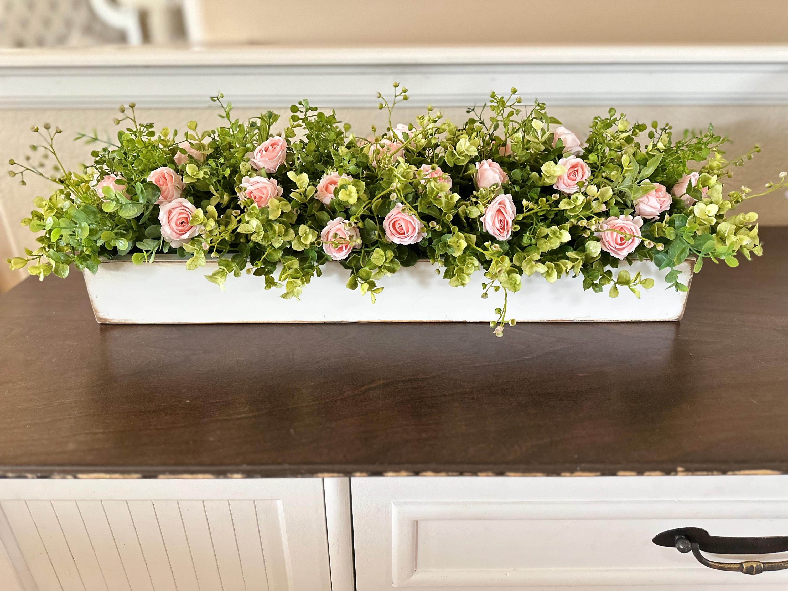 Floral Greenery Table Centerpiece | Spring Easter Decorations