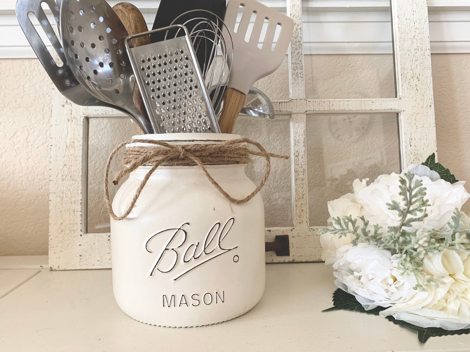 Kitchen Utensils Holder Napkin Holder Distressed Metal Tray Etsy