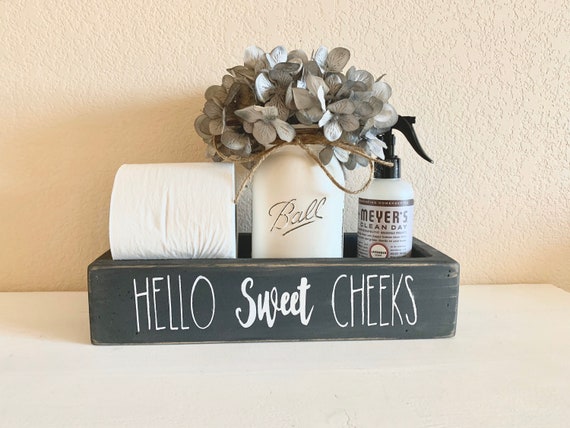 Hello Sweet Cheeks Toilet Box Toilet Tank Tray Bathroom Etsy
