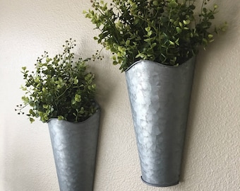 Set of Two, Rustic Wall Decor, Sconce with Flowers, Country Wall Decor, Rustic Decor, Home Decor, Farmhouse Wall Decor, Rustic