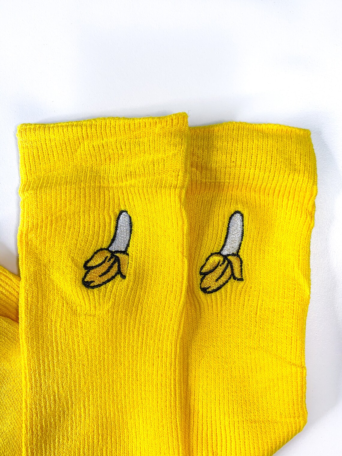 Banana fruiti crew socks funky yellow socks | Etsy