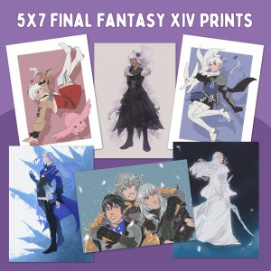 Final Fantasy XIV 5x7 Inch variety prints | Alphinaud | Alisaie | Y&#39;shtola | Ysayle | Venat | Estinien | Haurschefant | Aymeric