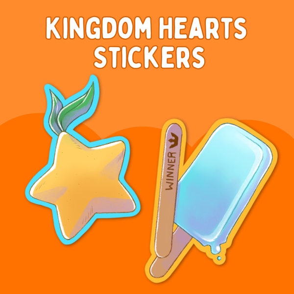 Kingdom Hearts Stickers | Sea Salt Ice Cream | Paopu Fruit