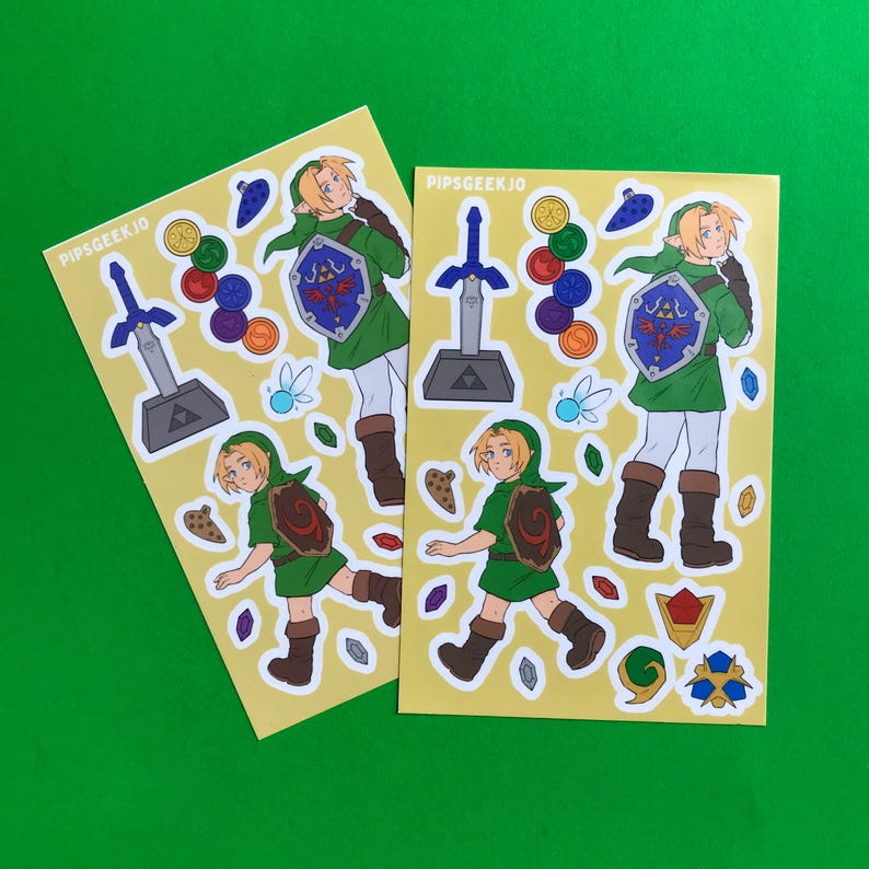 Tunic Sticker 4x6 the Legend of Zelda: Ocarina of Time Sticker Sheet - Etsy