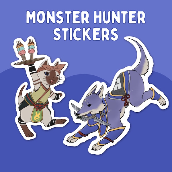 Monster Hunter Rise Stickers | Palico | Palimute