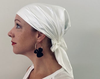 Lenço de cabeça quadrado ou retangular em seda Mulberry, faixa de cabelo, turbante, lenço para dormir em 100% seda Mulberry 22 momme, dobre como quiser.