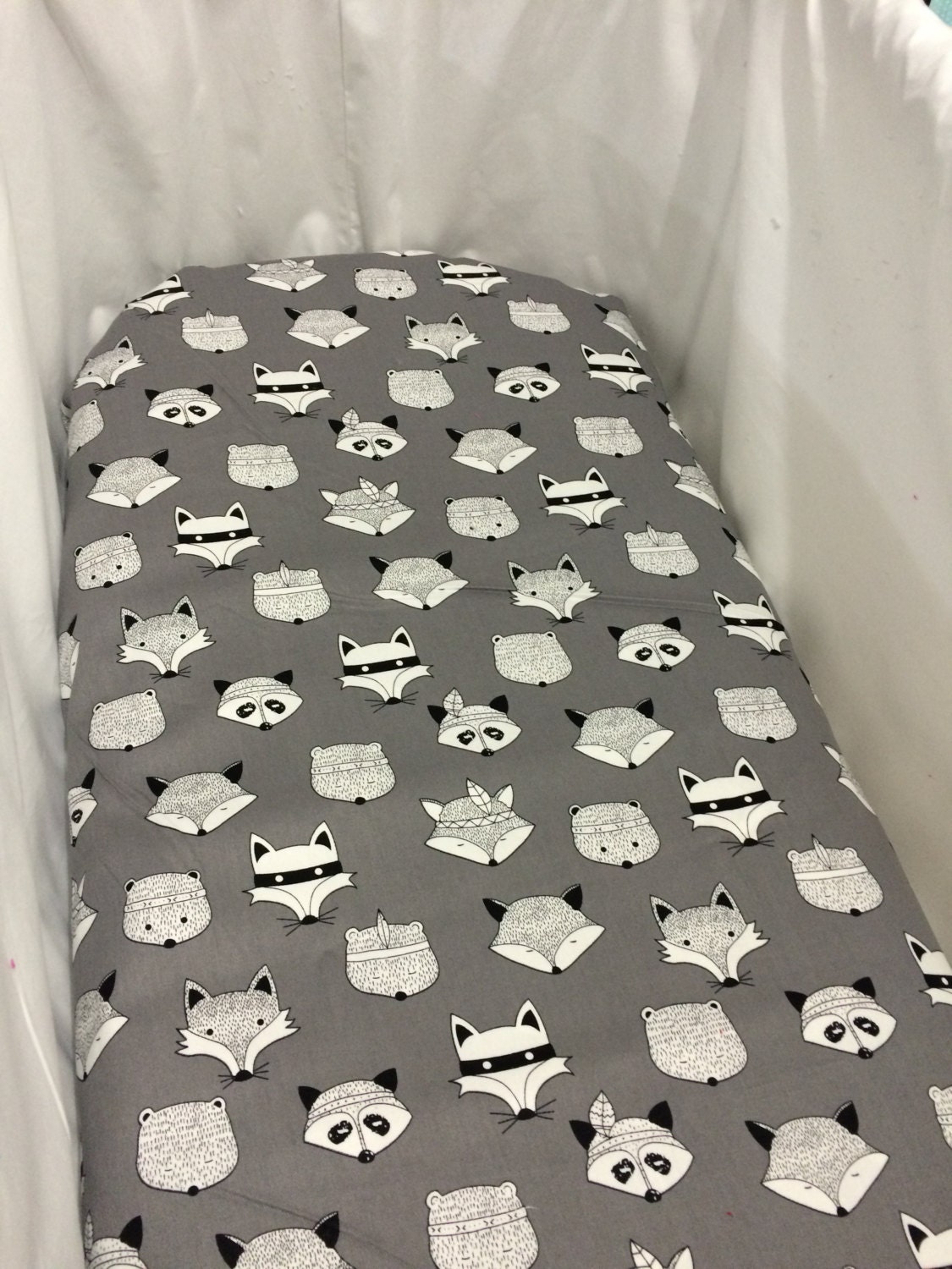 grey moses basket bedding