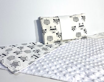 White fox woodlands nappy wallet diaper clutch travel changing mat set baby shower gift