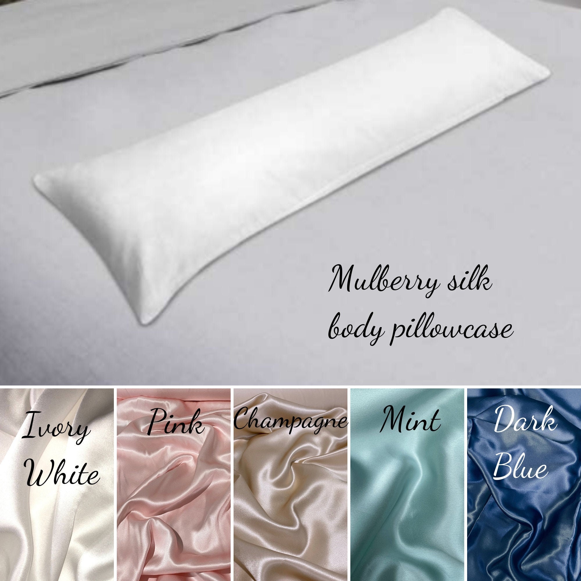 Mulberry Silk Body Pillowcase 100% Silk 22momme Silk Lumbar Pillow Cover  Handmade and Designed in Australia 
