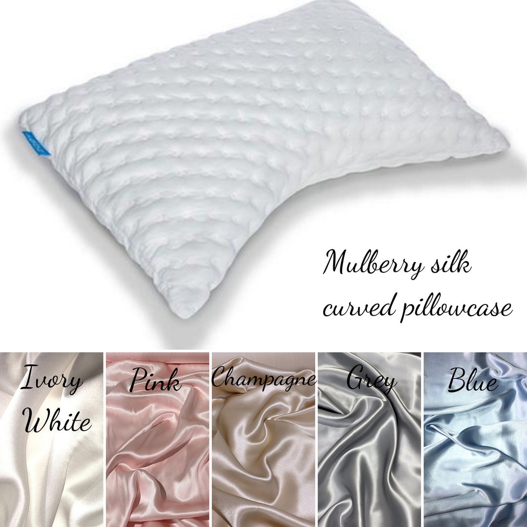 Mulberry Silk Curved Pillowcase 100 Silk 22 Momme Silk Pillow Etsy