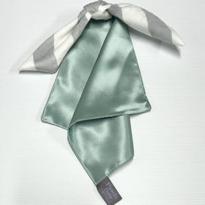 Coperta di sicurezza per neonati in seta di gelso al 100%, con orecchie da coniglio e sacchetto per il bucato, regalo fatto a mano per baby shower