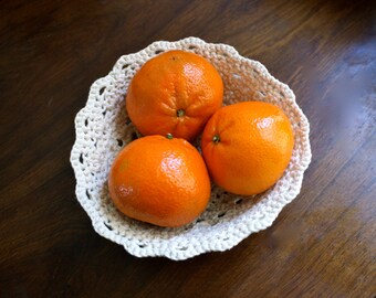 CROCHET PATTERN PDF Instant Download .  Crocheted Decorative Kitchen Bowl for Garlic, Small Fruit, or Anything You May Have to Hold.