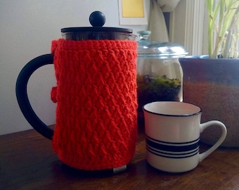 PDF Instant Download . Crochet Pattern . Alpine Coffee Press Warmer