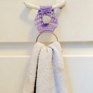 CROCHET PATTERN PDF Instant Download . Decorative Crocheted Dish Towel Ring .  Kitchen Towel Holder