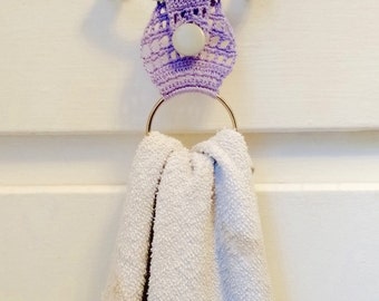 CROCHET PATTERN PDF Instant Download . Decorative Crocheted Dish Towel Ring .  Kitchen Towel Holder
