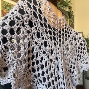 Crochet Lace Poncho Pattern | *PDF File Instant Digital Download | Mesh Lightweight | Women's Style |