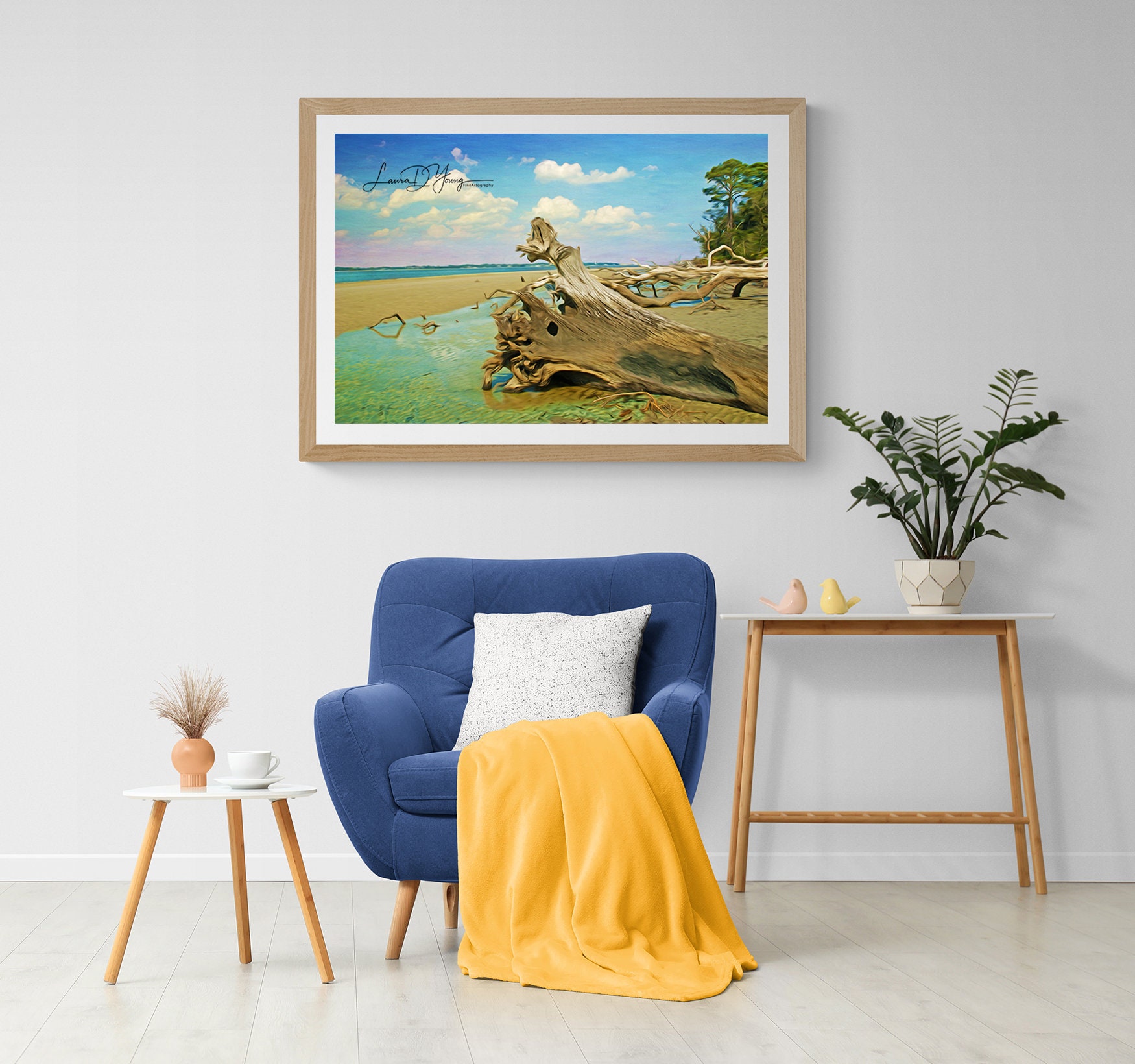 Driftwood on Beach Jekyll Island Beach Ocean and Beach Blue - Etsy