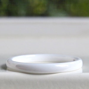 simple white ring, thin ceramic stacking ring, SIZES 4, 5, 6, 7, 8, 9, 10, 2mm white ring, friendship rings, thumb ring, pinky ring