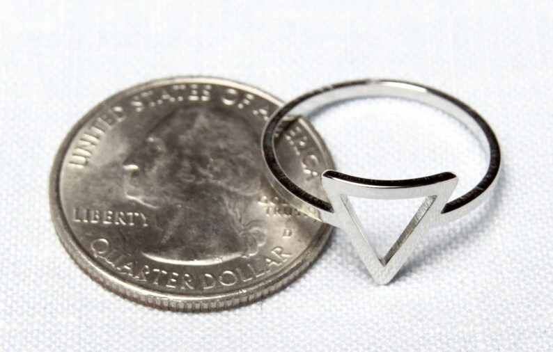 Simple Open Triangle Ring Gold and Silver Rings Delicate - Etsy