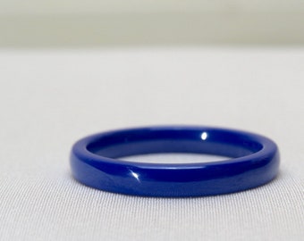 simple blue ring, blue ceramic stacking ring, SIZES 4, 5, 6, 7, 8, 9, 10, 3mm blue ring, friendship rings, thumb ring, pinky ring