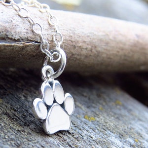 paw print necklace, minimalist necklace, silver paw necklace, gold paw print necklace, dog necklace, dog jewelry, paw jewelry, paw print